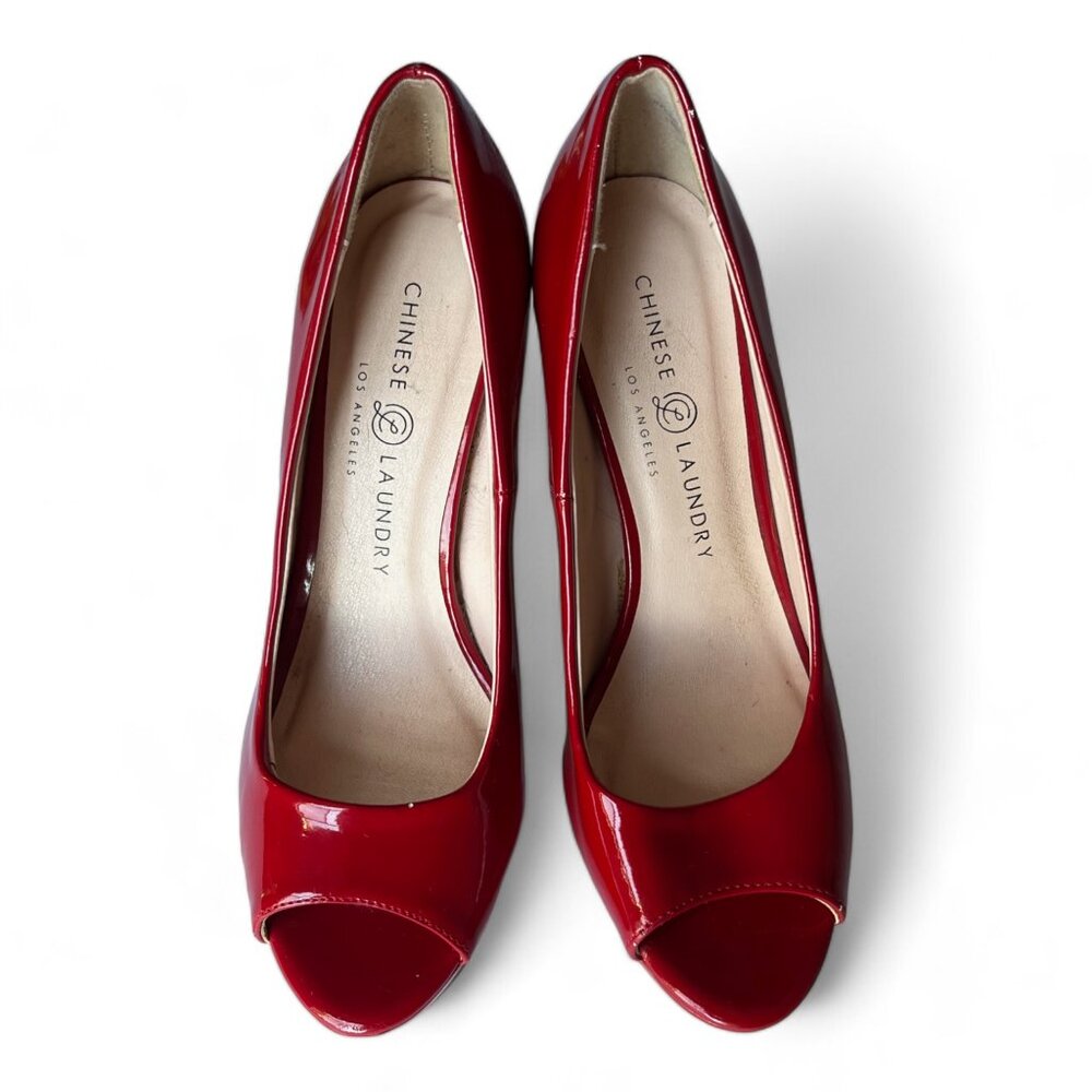 Chinese Laundry red peep toes
